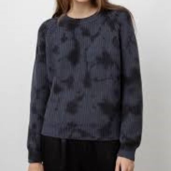 Rails Sweaters - Rails Venus Iron Black Tie Dye Sweater Cashmere & Cotton Blend Large Crewneck